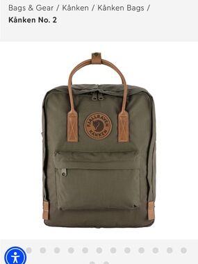 Fjallraven Kånken No. 2 Backpack in Olive Green with Tan Leather Trims
